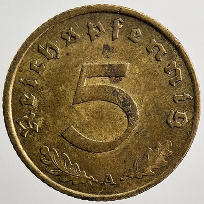 1939 - A Germany Nazi 5 Pfennig Coin | Very High Grade | a3708
