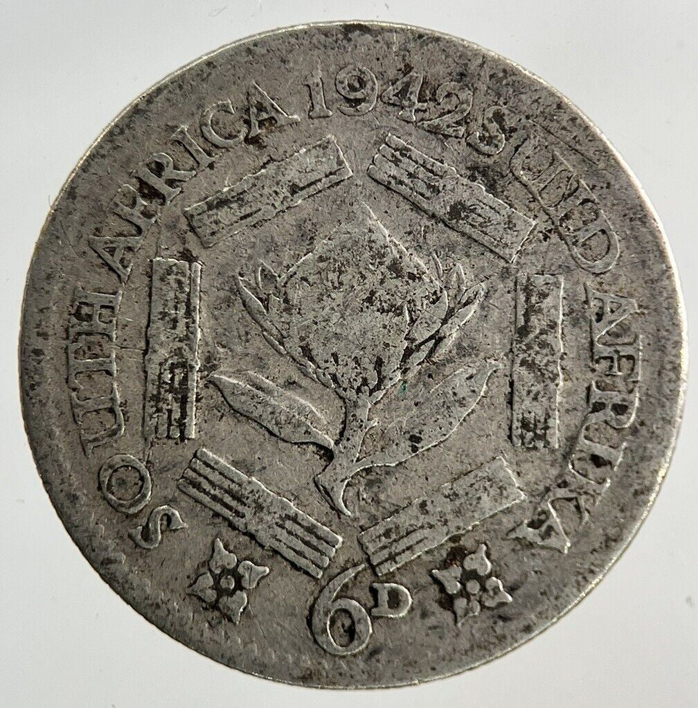 1942 South Africa Sixpence Silver Coin | Collectable Grade