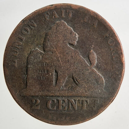 1865 Belgium 2 Cents Centimes Coin | Collectable Grade