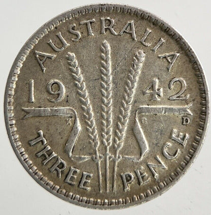 1942 - D Australia Threepence Silver Coin | Fine Collectable Grade