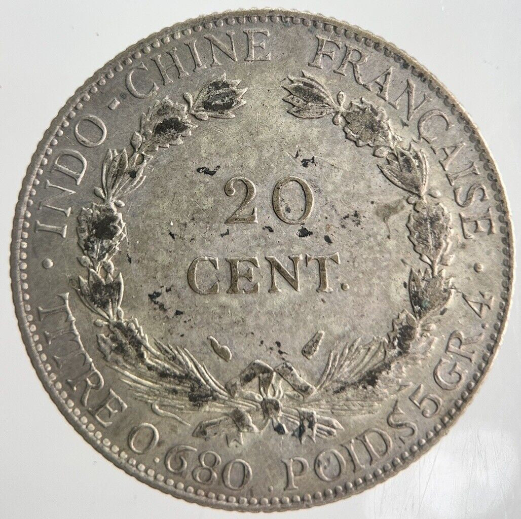 1937 20 Cents Centimes Indo - China France Silver Coin | Collectable Grade | a4467