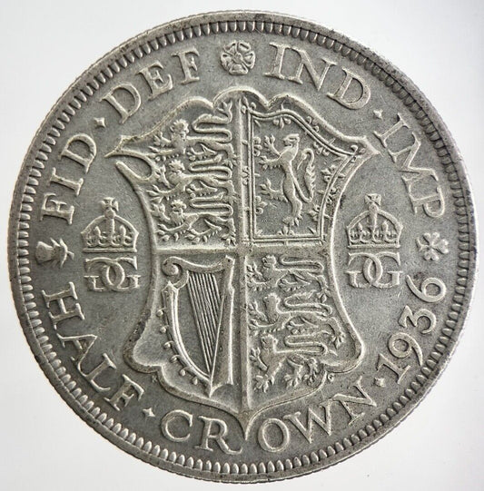 1936 George V Half - Crown Silver Coin | Fine Collectable Grade