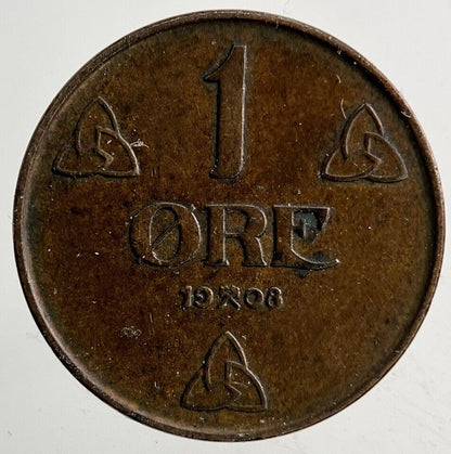 1908 Sweden 1 Ore Coin | Fine Collectable Grade