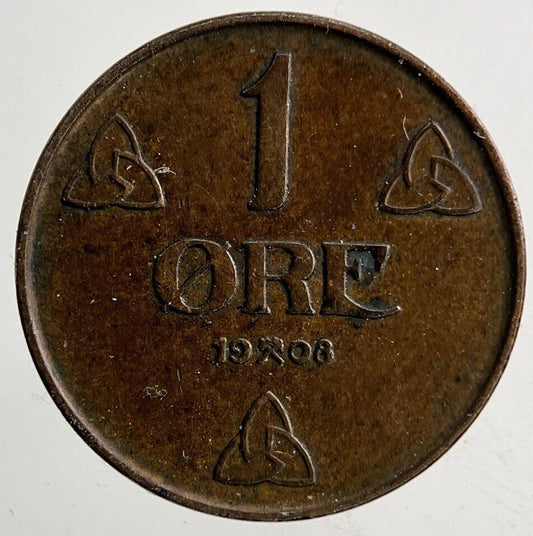1908 Sweden 1 Ore Coin | Fine Collectable Grade
