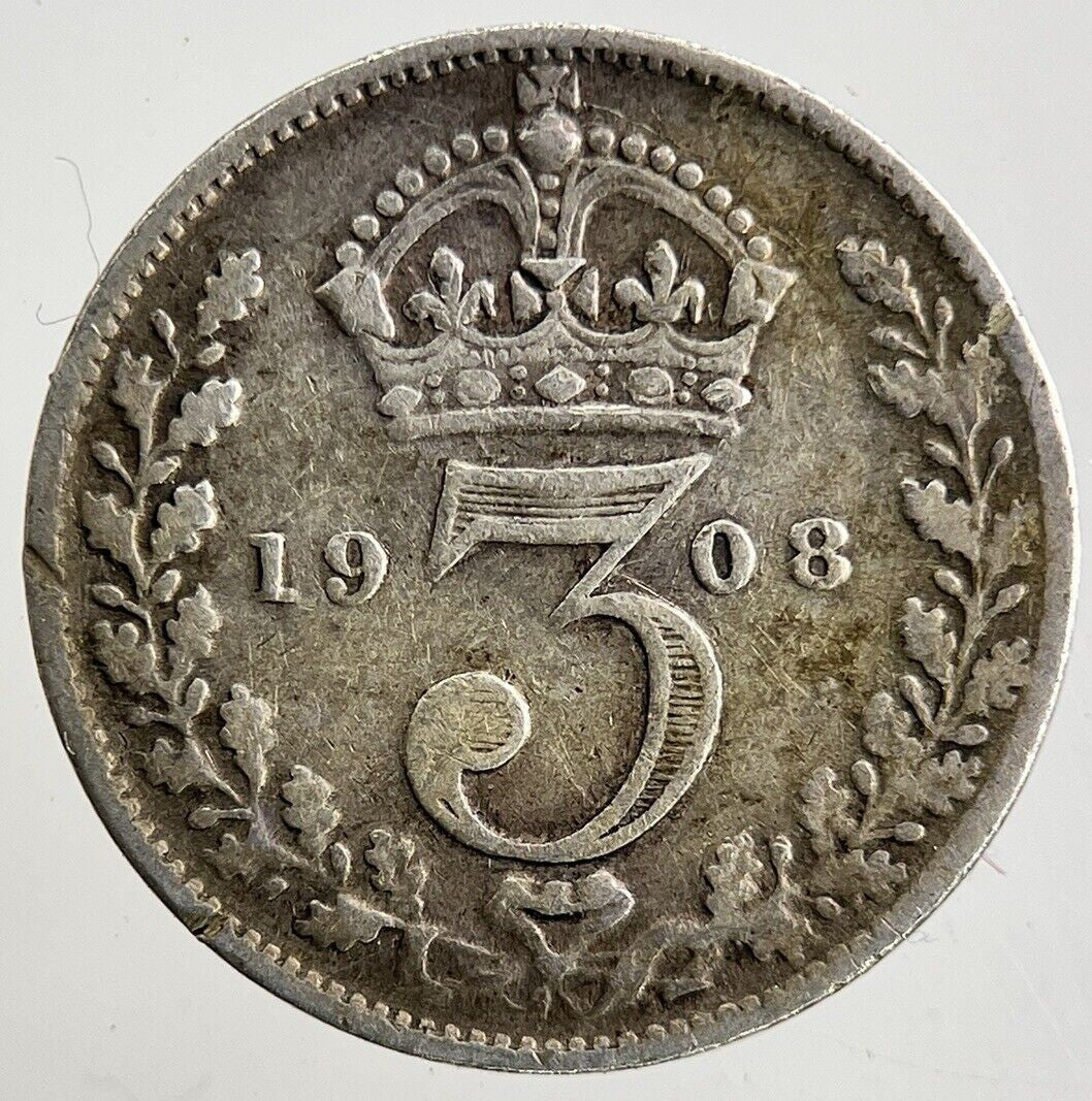 1908 Edward VII Threepence Silver Coin | Fine Collectable Grade