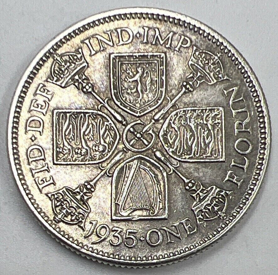 1935 Florin | British Silver Coin | King George V | Very High Grade | a104