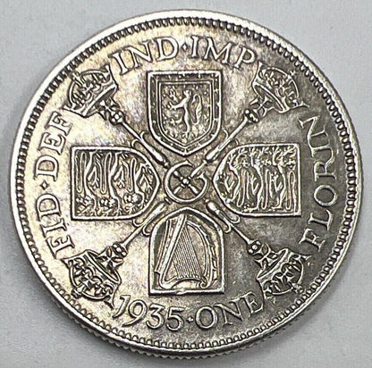 1935 Florin | British Silver Coin | King George V | Very High Grade | a104