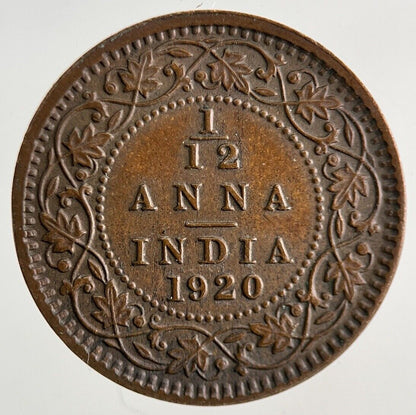 1920 India 1/12 Anna Coin | Fine Collectable Grade
