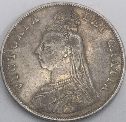 1890 British Double Florin | Silver Coin | Queen Victoria | Fine Grade | a452