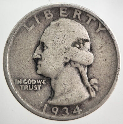 1934 US USA Quarter Dollar Silver Coin | Collectable Grade