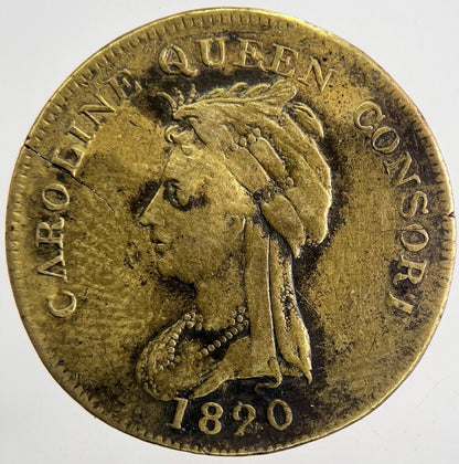 1820 Caroline Queen Consort Coin Token Medal | Fine Collectable Grade
