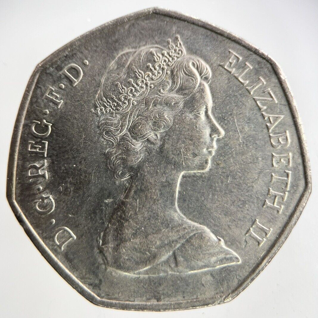 1973 Elizabeth II 2nd 50p Fifty - Pence Coin | Fine Collectable Grade