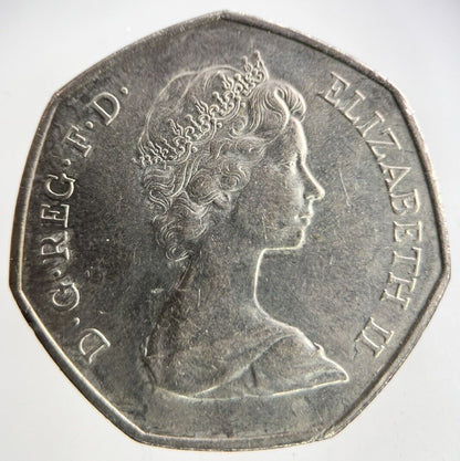 1973 Elizabeth II 2nd 50p Fifty - Pence Coin | Fine Collectable Grade