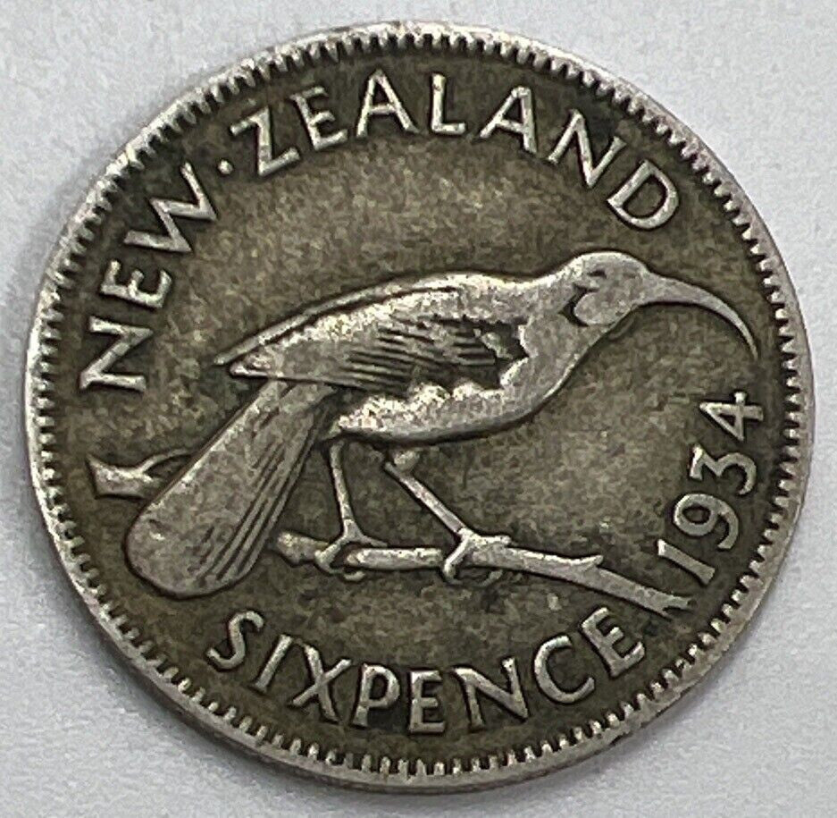 1934 New Zealand Sixpence Silver Coin | Collectable Grade | a581