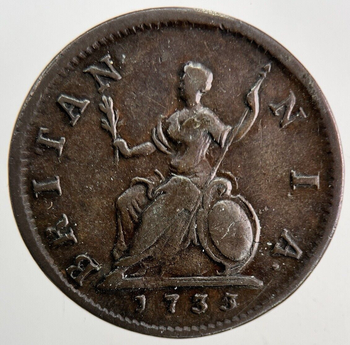 1733 George II 2nd Farthing Coin | Very High Grade