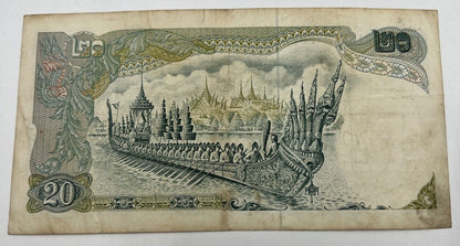 1971 Thai Thailand 20 Baht Rama IX Banknote | a90305