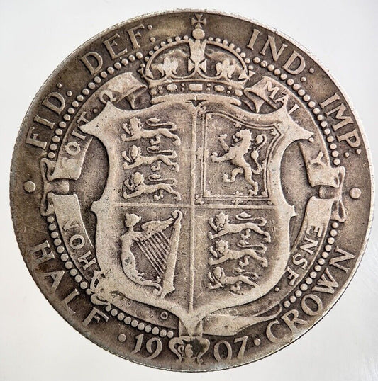 1907 Edward VII Half - Crown Silver Coin | Fine Collectable Grade