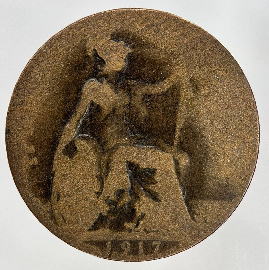 1917 George V Half-Penny Coin | Fair Grade