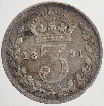 1891 Victoria Threepence Silver Coin | Fine Collectable Grade