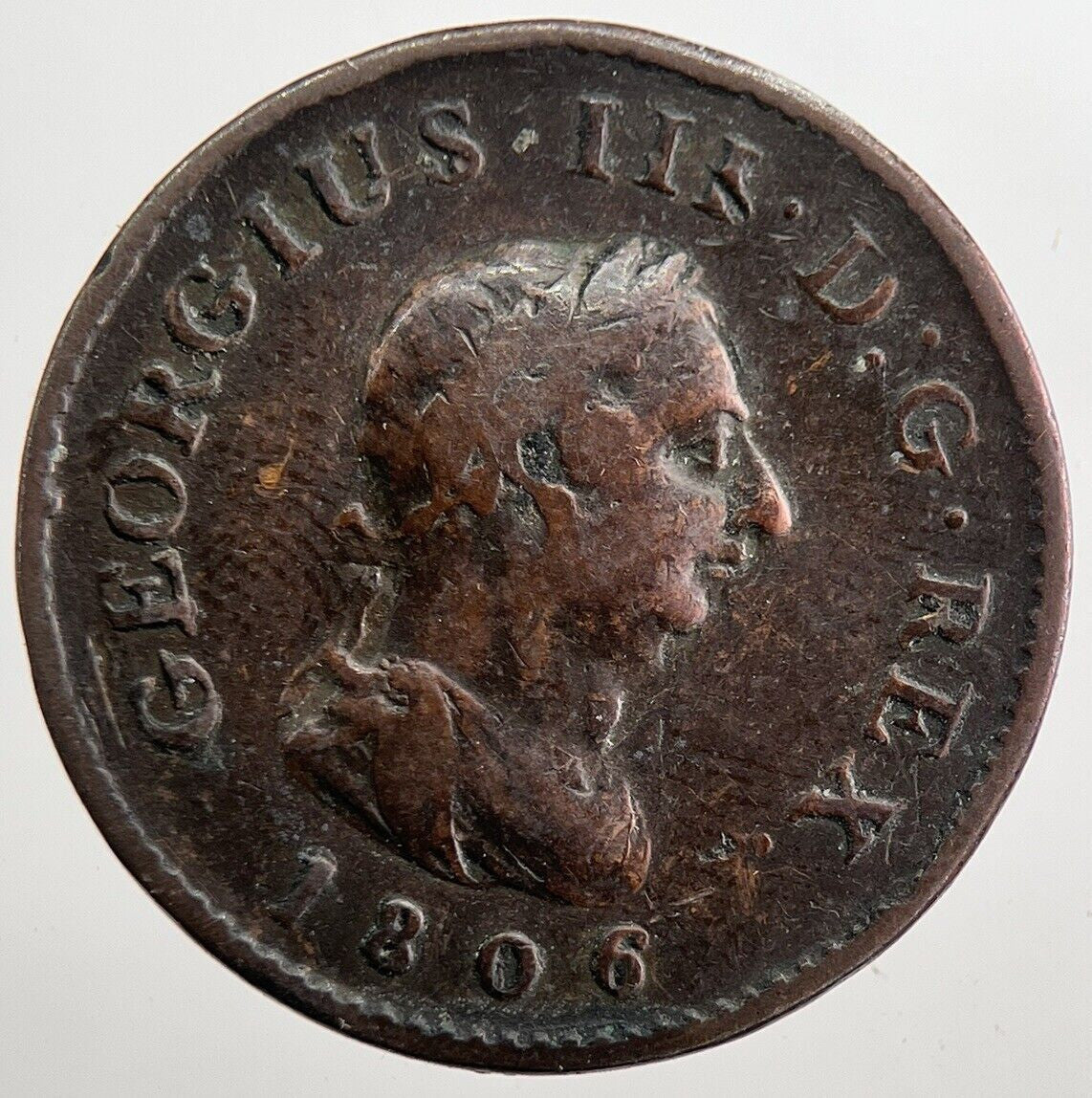 1806 George 3rd III Half - Penny Coin | Fine Collectable Grade | a7986