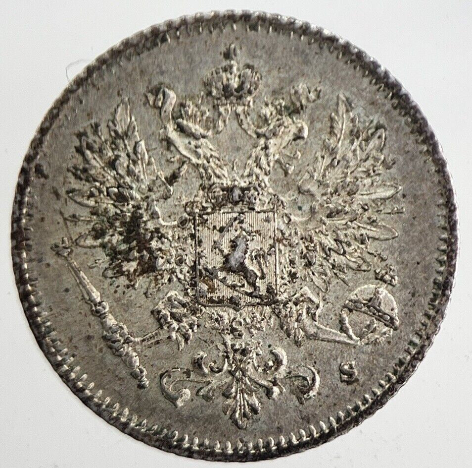 1915 Finland 25 Pennia Silver Coin | Very High Grade | a4866