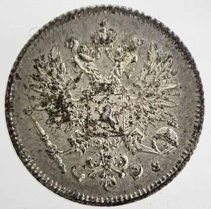 1915 Finland 25 Pennia Silver Coin | Very High Grade | a4866