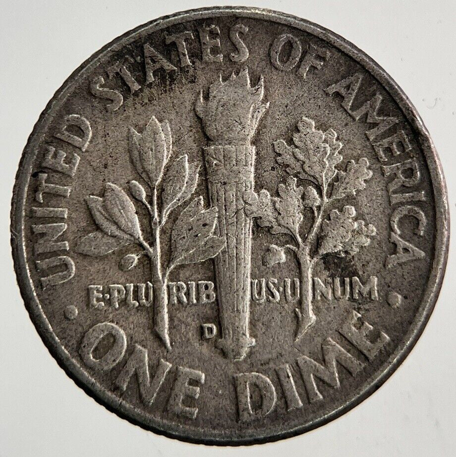 1960 - D US USA Roosevelt Dime Silver Coin | Fine Collectable Grade
