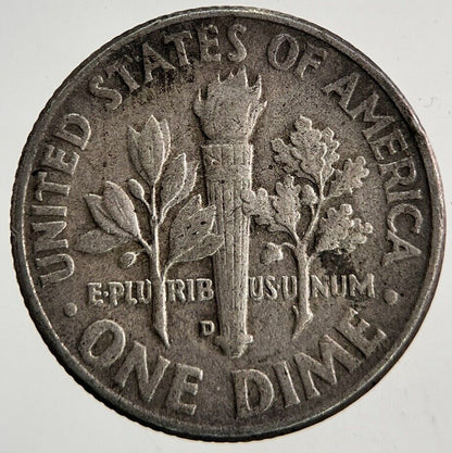 1960 - D US USA Roosevelt Dime Silver Coin | Fine Collectable Grade