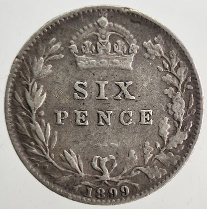 1899 Victoria Sixpence Silver Coin | Fine Collectable Grade | a9896