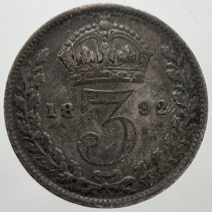 1892 Victoria Threepence Silver Coin | Collectable Grade | a7305