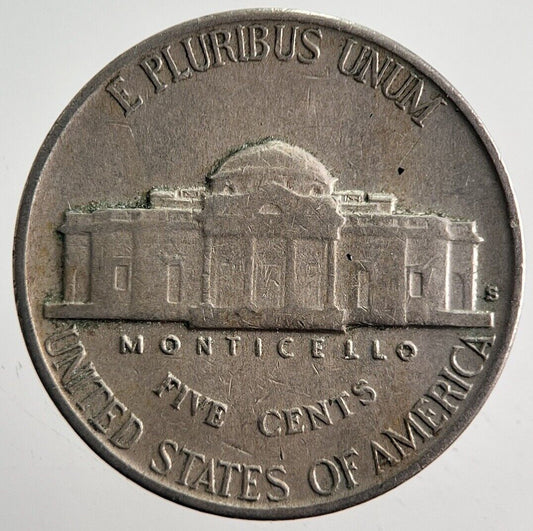 1941-S US USA Jefferson Nickel 5 Cents Coin | Fine Collectable Grade