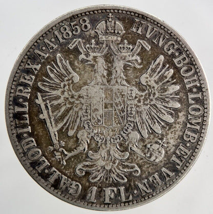 1858 Austria Florin Silver Coin | Fine Collectable Grade