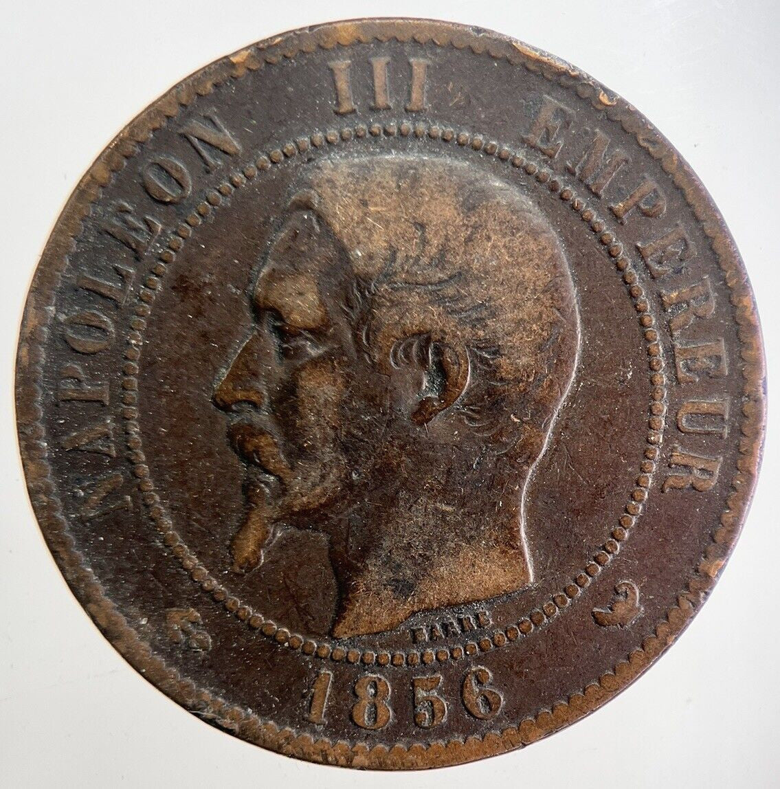 1856 French Dix 10 Centimes Napoleon III Coin | Collectable Grade | a4829