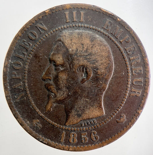 1856 French Dix 10 Centimes Napoleon III Coin | Collectable Grade | a4829