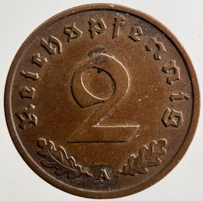 1937 - A Nazi Germany 2 Pfennig Coin | Very High Grade | a3970