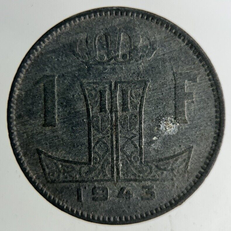 1943 Belgium 1 Franc Coin | Fine Collectable Grade