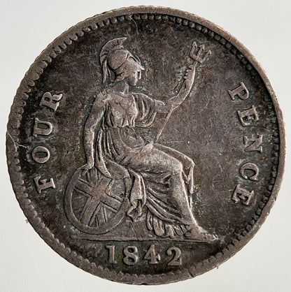 1842 Victoria Groat Four-Pence Silver Coin | Fine Collectable Grade