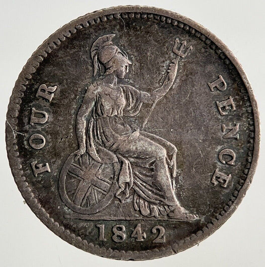 1842 Victoria Groat Four-Pence Silver Coin | Fine Collectable Grade