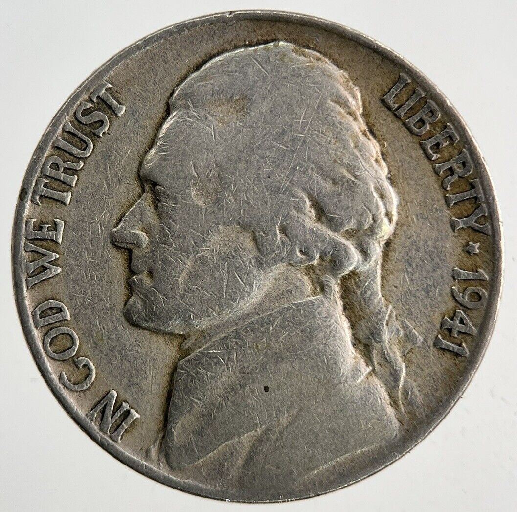 1941 - D US USA Jefferson Nickel V 5 Cents Coin | Fine Collectable Grade