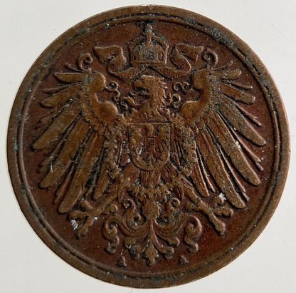 1913 Germany 1 Pfennig Coin | Fine Collectable Grade
