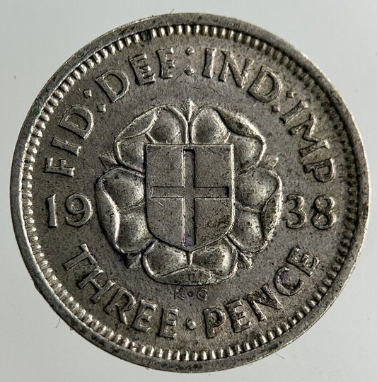 1938 George VI Threepence Silver Coin | Fine Collectable Grade
