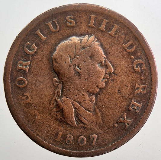 1807 George 3rd III Half-Penny Coin | Collectable Grade | a6062