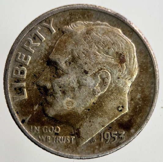 1953 - D US USA Roosevelt One Dime Silver Coin | Collectable Grade