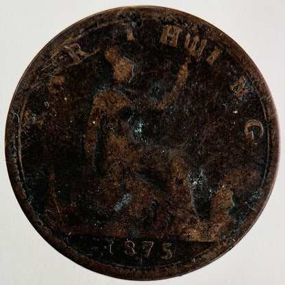 1875 - H Victoria Farthing Coin | Fair Grade