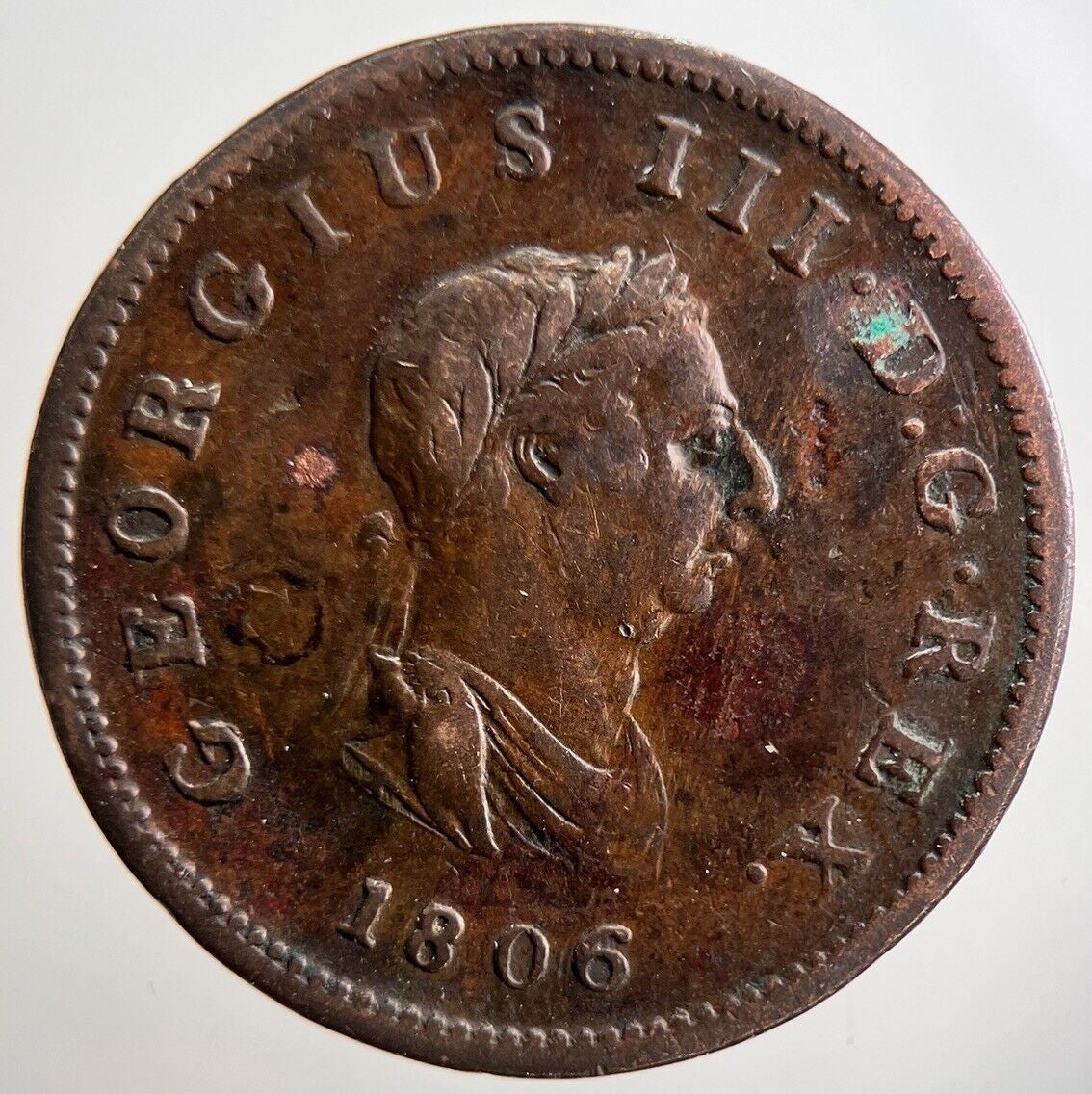 1806 George III Half - Penny Coin | Fine Collectable Grade | a2890