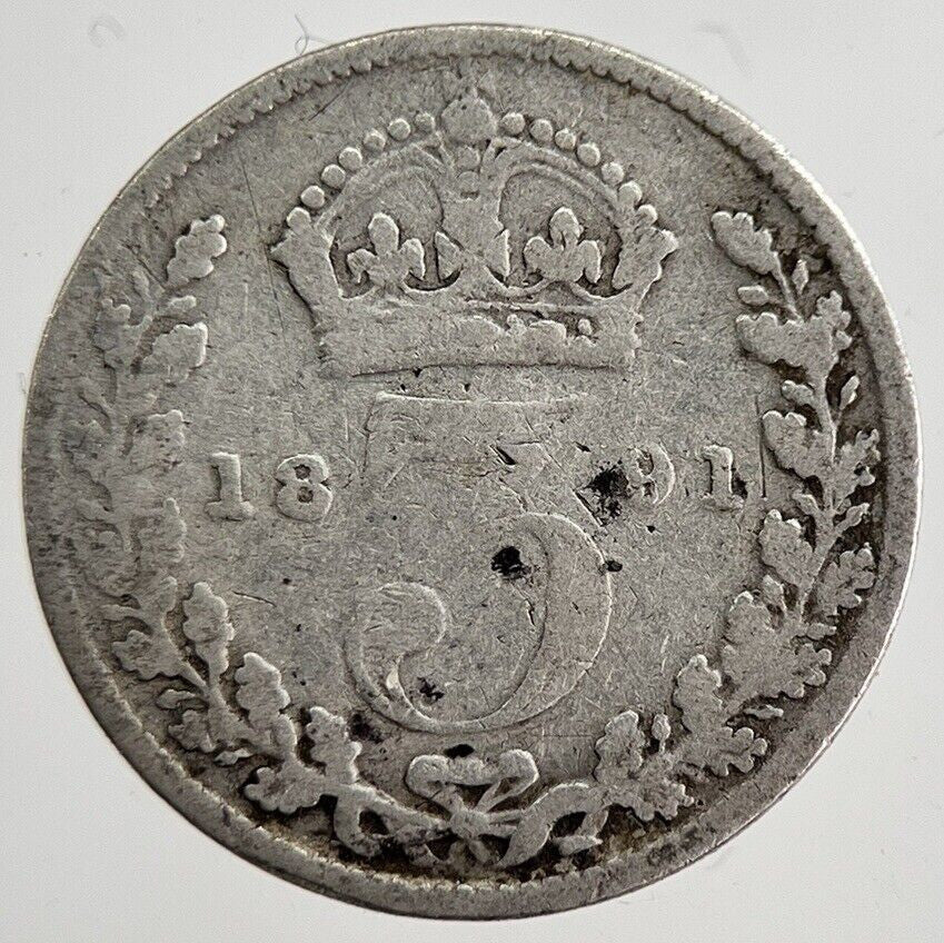 1891 Victoria Threepence Silver Coin | Collectable Grade | a8856
