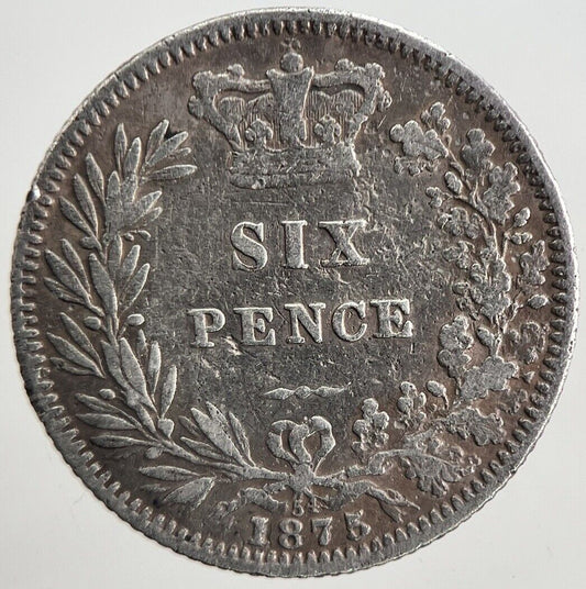 1875 Victoria Sixpence Silver Coin | Collectable Grade | a5528