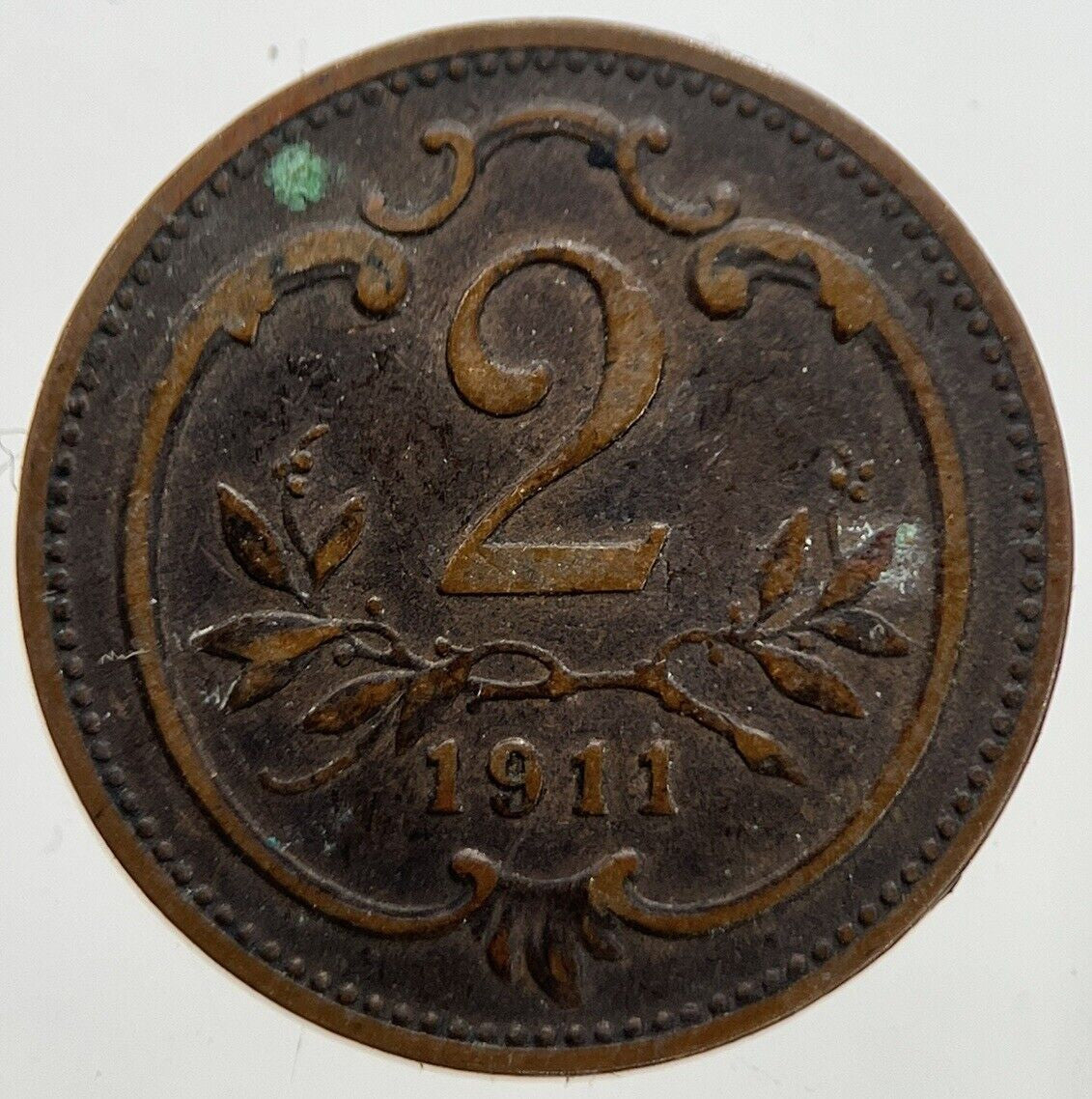 1911 Austria 2 Heller Coin | Very High Grade | a7303