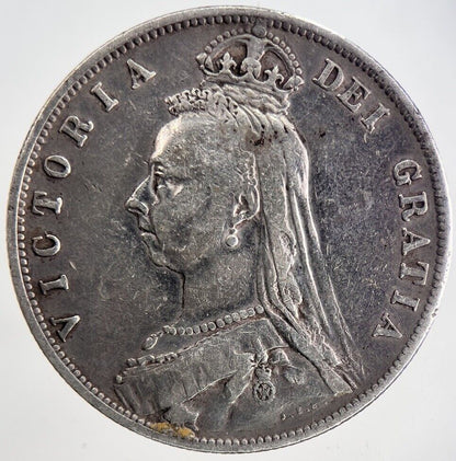 1888 Victoria Half - Crown Silver Coin | Fine Collectable Grade | a6911