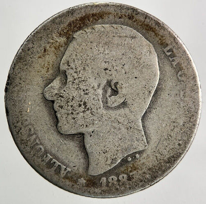 1883 Spain 1 Una Peseta Silver Coin | Fair Grade